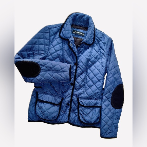 ⭐️ZARA⭐️NAVY W/ BLACK TRIM VINTAGE COAT/JACKET SIZE L BUT FITS MORE LIKE A SMALL - Picture 3 of 16